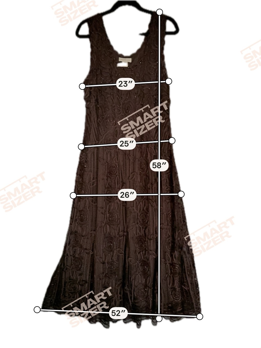 Soulmates Chocolate Brown Silk Hand Crocheted Embroidered Maxi Dress & Jacket 2X - Picture 5 of 16